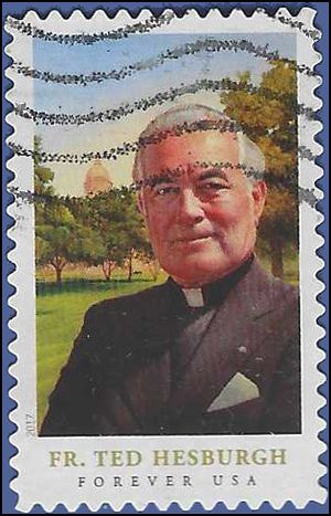 #5241 (49c Forever) Father Theodore Hesburgh 2017 Used