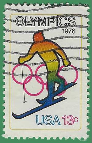 #1696 13c Olympic Games Skiing 1976 Used