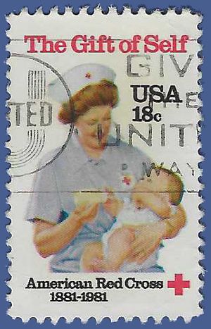 #1910 18c 100th Anniversary American Red Cross 1981 Used