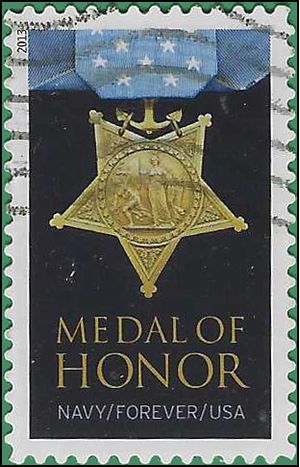 #4822 (46c Forever) WWII Navy Medal of Honor 2013 Used