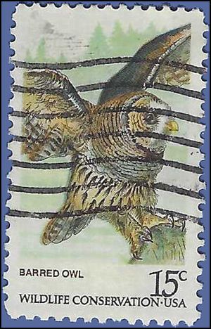 #1762 15c Wildlife Conservation Barred Owl 1978 Used