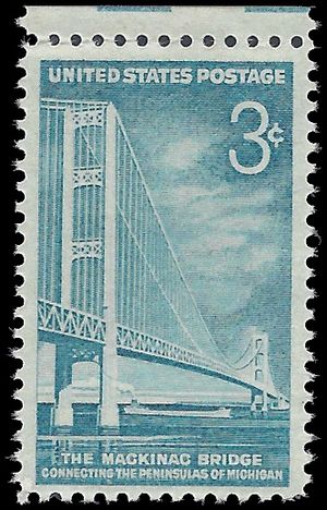 #1109 3c Mackinac Bridge 1958 Mint NH