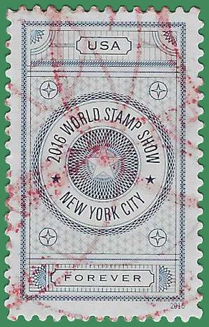 #5062 World Stamp Show NY Blue 2016 Used