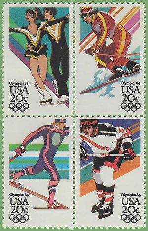 #2067-2070 20c 14th Winter Olympics Block of 4 1984 Mint NH