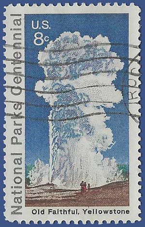 #1453 8c National Parks Centennial Old Faithful  1972 Used