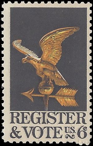 #1344 6c Register & Vote 1968 Mint NH