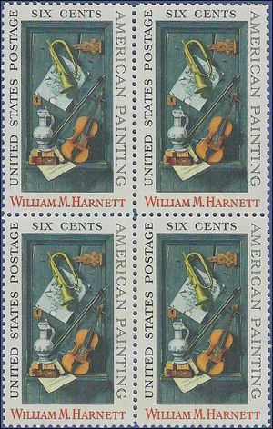#1386 6c William M. Harnett Block/4 1969 Mint NH