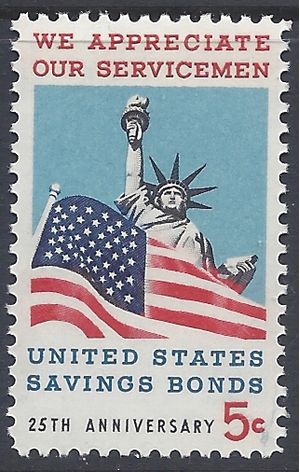 #1320 5c US Savings Bonds 1966 Mint NH