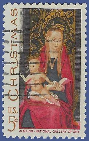 #1336 5c Christmas Madonna and Child 1967 Used