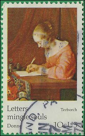 #1534 10c 100th Anniversary UPU  Gerard Terborch 1974 Used
