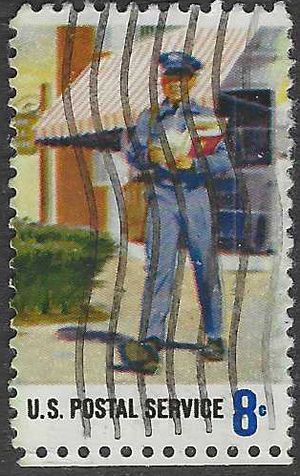 #1497 8c Postal Service Employees Mailman 1973 Used