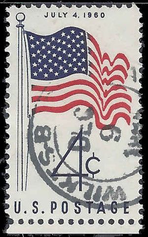 #1153 4c 50-Star American Flag 1960 Used