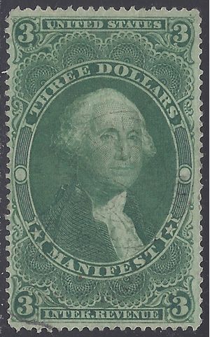 Scott R 86c $3.00 US Internal Revenue Manifest 1862-1871 Used