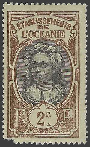French Polynesia #  22 1913 Mint HHR Faults
