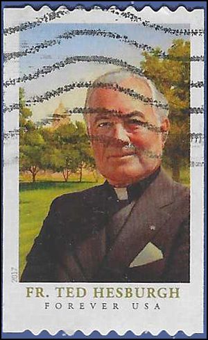 #5242 (49c Forever) Father Theodore Hesburgh Coil Single 2017 Used