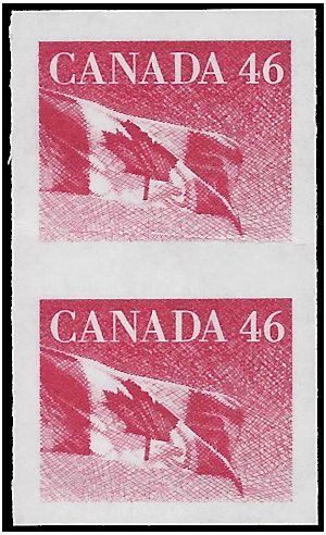 Canada #1695a 1998 46c Canadian Flag Coil Imperf Pair Mint NH Weiss Cert