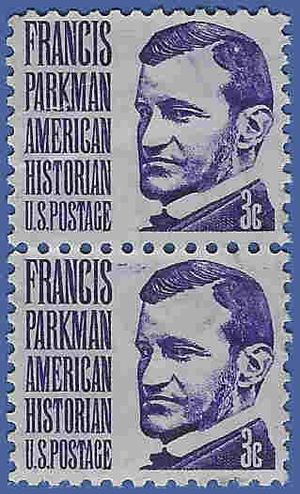 #1281 3c Prominent Americans Francis Parkman 1967 Used Attached Pair