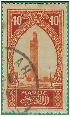 French Morocco #102 1923 Used Tone Spots