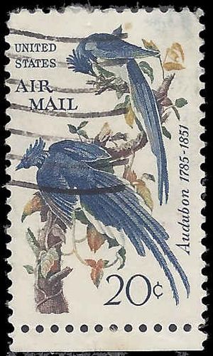 Scott C 71 20c US Air Mail John James Audubon 1967 Used