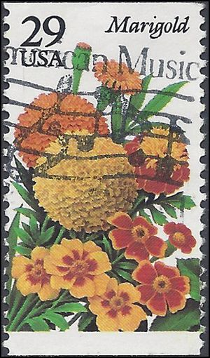 #2832 29c Garden Flowers Marigold Booklet Single 1994 Used