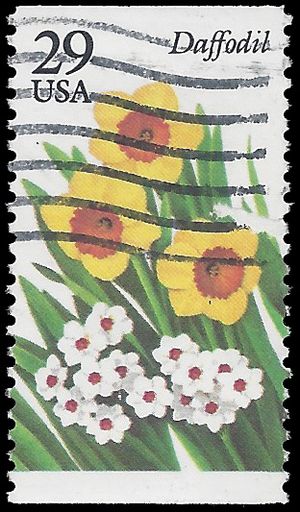 #2761 29c Garden Flowers Booklet Single Daffodil 1993 Used