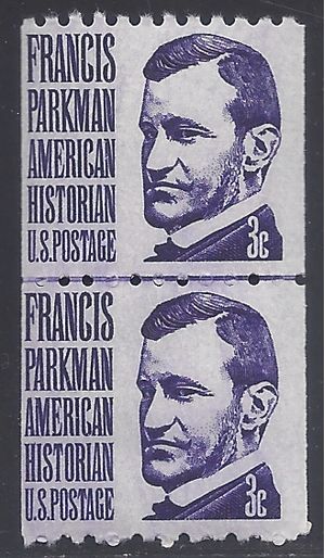 #1297 3c Francis Parkman Coil Line Pair 1975 Mint NH