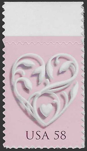 #4152 58c Wedding Hearts Silver Heart 2007 Mint NH