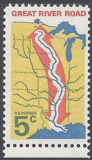 #1319 5c Mississippi River-The Great River Road 1966 Mint NH