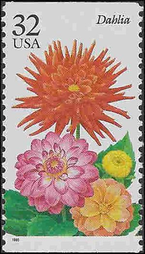#2995 32c Garden Flowers Dahlia Booklet Single 1995 Mint NH