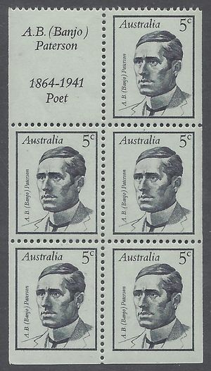 Australia # 449 1968 Booklet Pane/5 + Label Mint NH