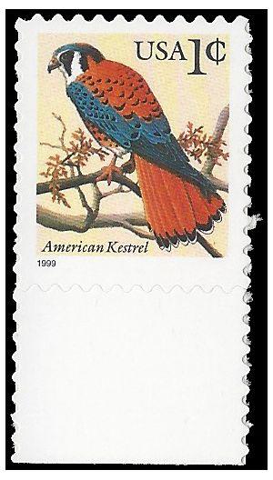 #3031 1c Flora and Fauna American Kestrel 1999 Mint NH