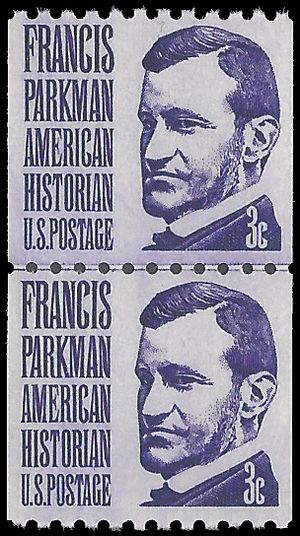 #1297 3c Francis Parkman Coil Line Pair 1975 Mint NH