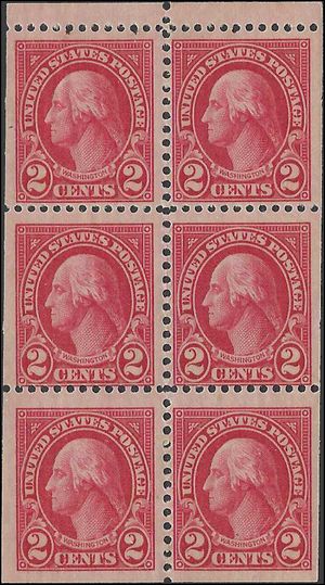 # 634d 2c George Washington Booklet Pane of 6 1927 Mint NH