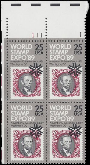 #2410 25c World Stamp Expo '89 PB/4 1989 Mint NH