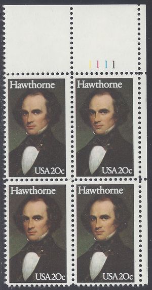 #2047 20c Literary Arts Nathaniel Hawthorne PB/4 1983 Mint NH