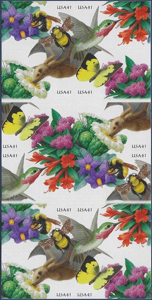 #4153-4156d 41c Pollination Cpl Booklet/20 2007 Mint NH