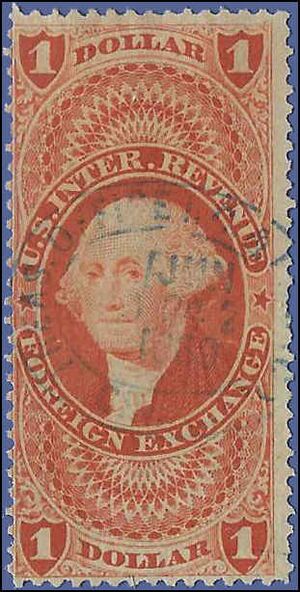 Scott R 68c $1.00 Internal Revenue Foreign Exchange 1862-1871 Used HR CDS