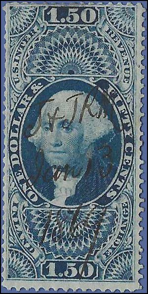 Scott R 78c $1.00 Internal Revenue Inland Exchange 1862-1871 Used