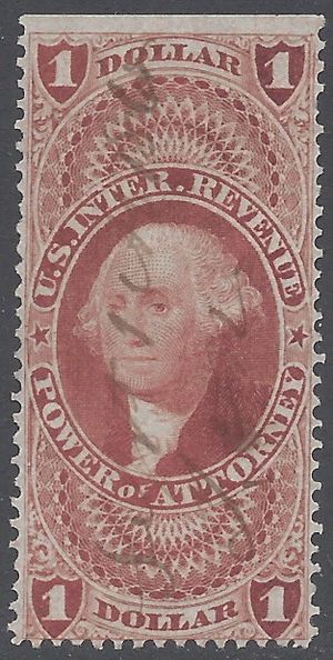 Scott R 75c $1.00 Internal Revenue Power of Attorney 1862-1871 Used