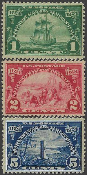 # 614-616 Huguenot-Walloon Tercentenary Complete Set of 3 1924 Mint NH