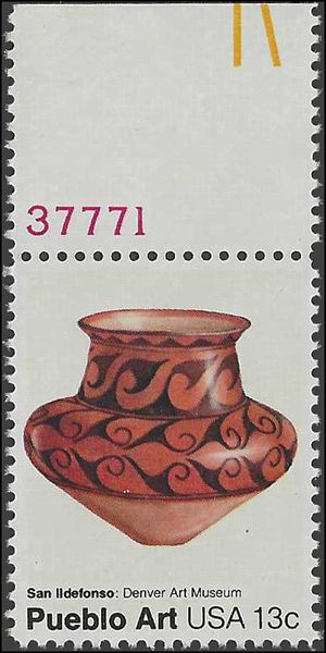 #1707 13c American Folk Art Pueblo Pottery San Ildefonso 1977 Mint NH