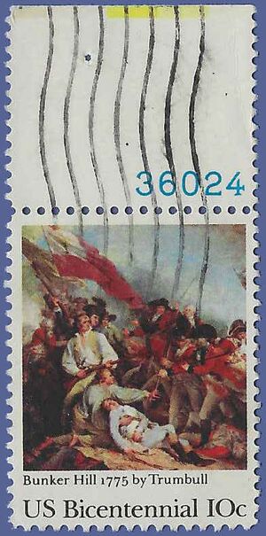 #1564 10c 200th Anniversary Battle of Bunker Hill P# 1975 Used