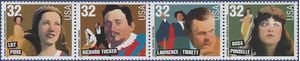 #3154-3157 32c Opera Singers Strip of 4 1997 Mint NH