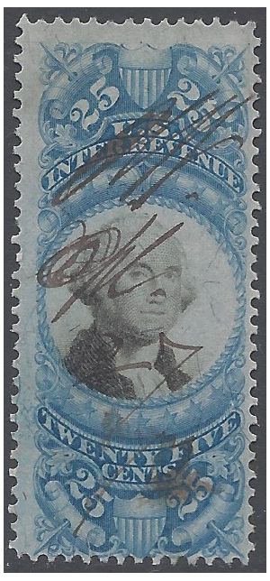 Scott R112 25c US Internal Revenue - Documentary 1871 Used