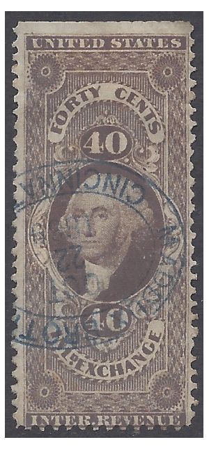 Scott R 53c 40c US Internal Revenue - Inland Exchange 1862-1871 Used