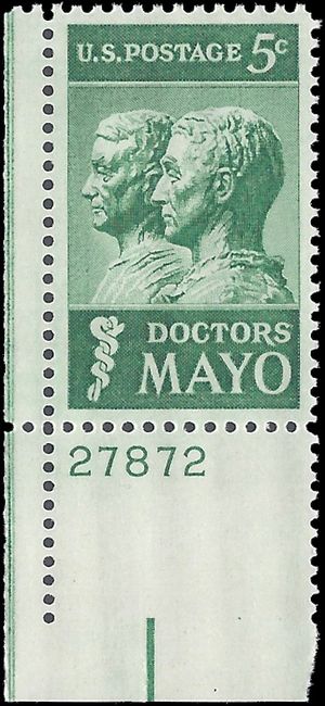#1251 5c Drs. William and Charles Mayo P# 1964 Mint NH
