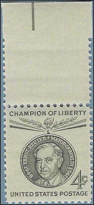 #1136 4c Champions of Liberty Ernst Reuter 1959 Mint NH