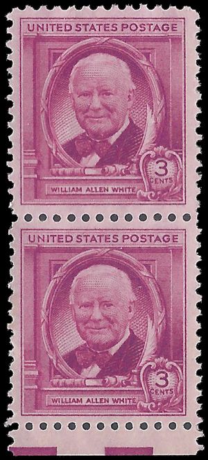 # 960 3c William Allen White 1948 Used Pair