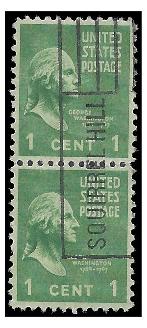 # 804 1c Presidential Issue George Washington 1938 Used Attached Pair