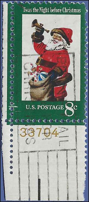 #1472 8c Christmas Santa Claus P# 1972 Used